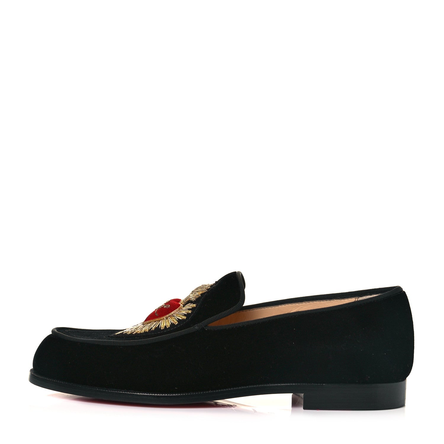 Christian Louboutin Velvet Perou Corazon Flats 36 Black 1 of 9