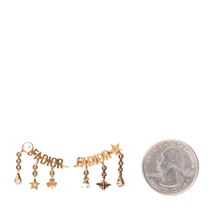 Christian Dior Pearl Crystal J'Adior Earrings Aged Gold 2 of 3