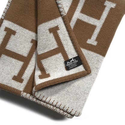Hermes Wool Cashmere Avalon Blanket Ecru Camel 3 of 4