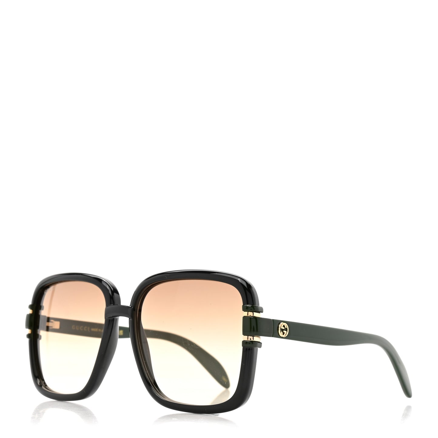 Acetate Interlocking G Square Sunglasses GG1066S Black Green