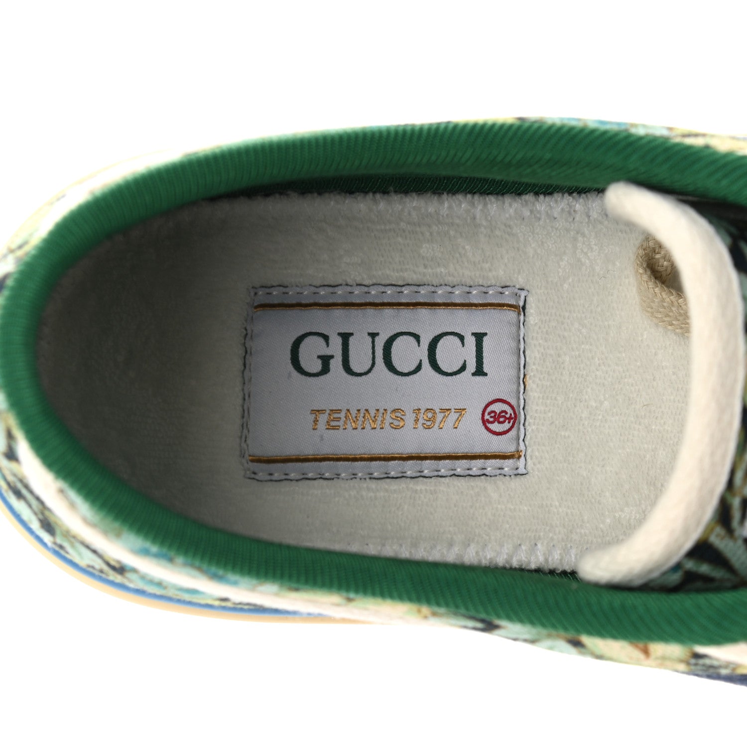 Gucci X LIBERTY OF LONDON Canvas Web Floral Print Womens 1977 Tennis Sneakers 36.5 Carta Acquamarine Navy Mystic White 5 of 8