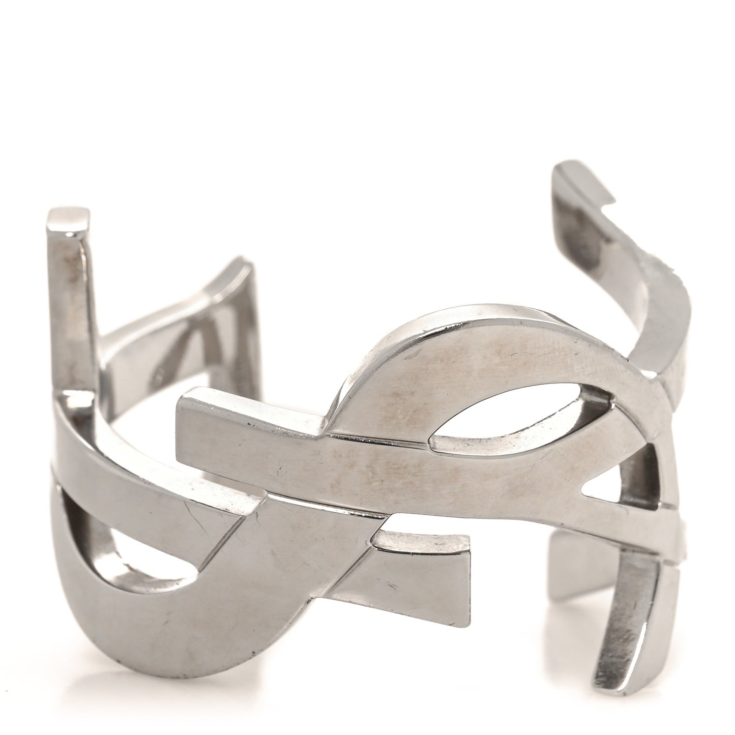 Brass Monogram Cuff Bracelet Palladium