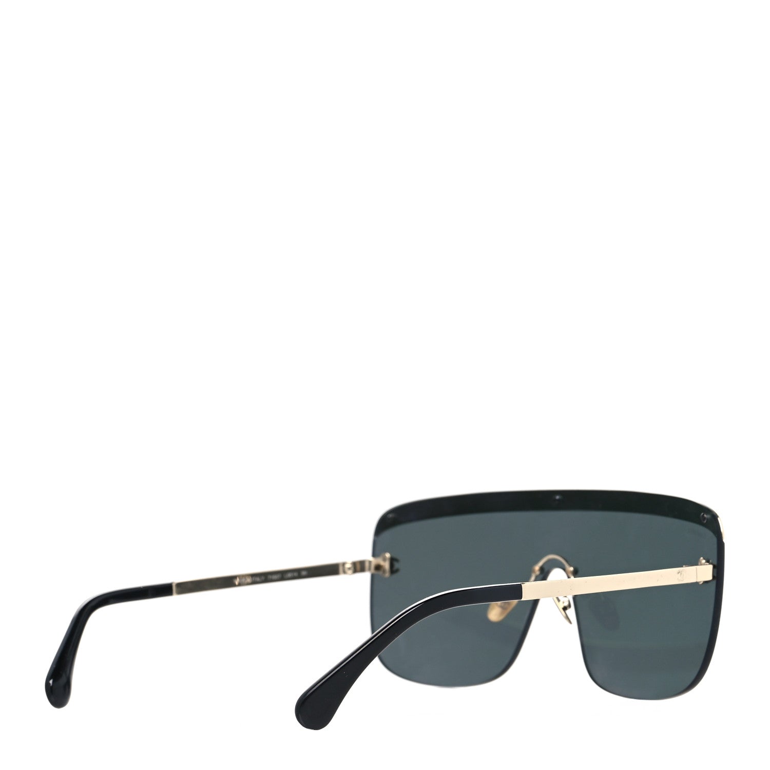 Chanel Metal Shield Sunglasses Gold Grey 4 of 7