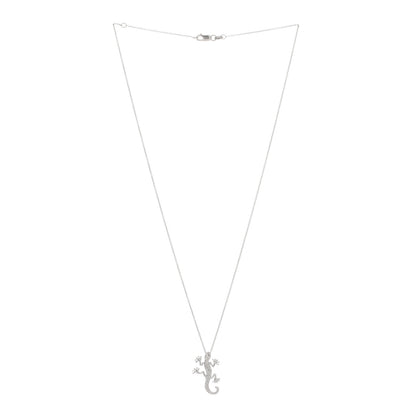 Roberto Coin 18K White Gold Diamond Tiny Treasures Gecko Pendant Necklace 2 of 4