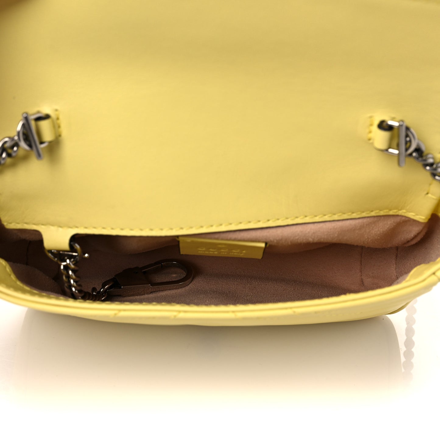 Calfskin Matelasse Super Mini GG Marmont Shoulder Bag Banana