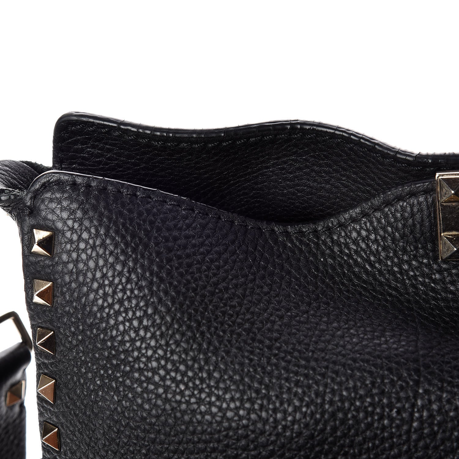 Valentino Garavani Pebbled Calfskin Large Rockstud Flip-Lock Messenger Bag Black 14 of 15