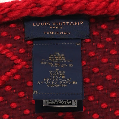 Louis Vuitton Wool Silk Logomania Scarf Rubis 3 of 3