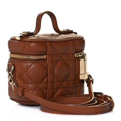 Christian Dior Lambskin Cannage Micro Lady Dior Vanity Case Cognac 2 of 12