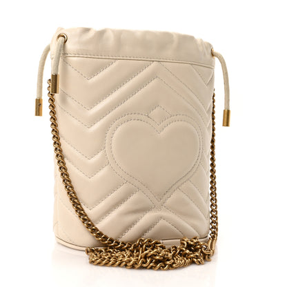 Gucci Calfskin Matelasse Mini GG Marmont 2.0 Bucket Bag White 3 of 9