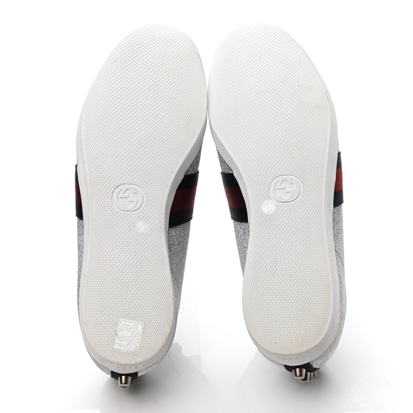 Glitter Fabric Studded Web Mens Sneakers 10.5 Silver