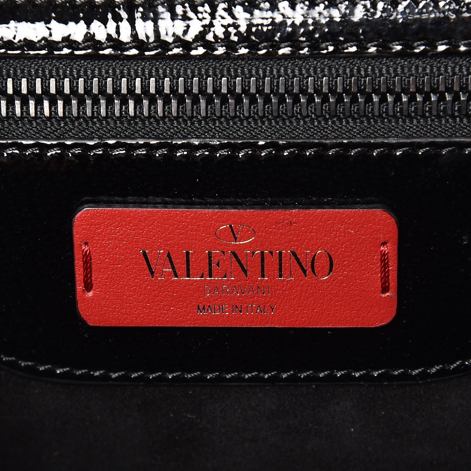 Valentino Garavani Patent Pebbled Calfskin Medium Rockstud Demilune Shoulder Bag Black 6 of 7