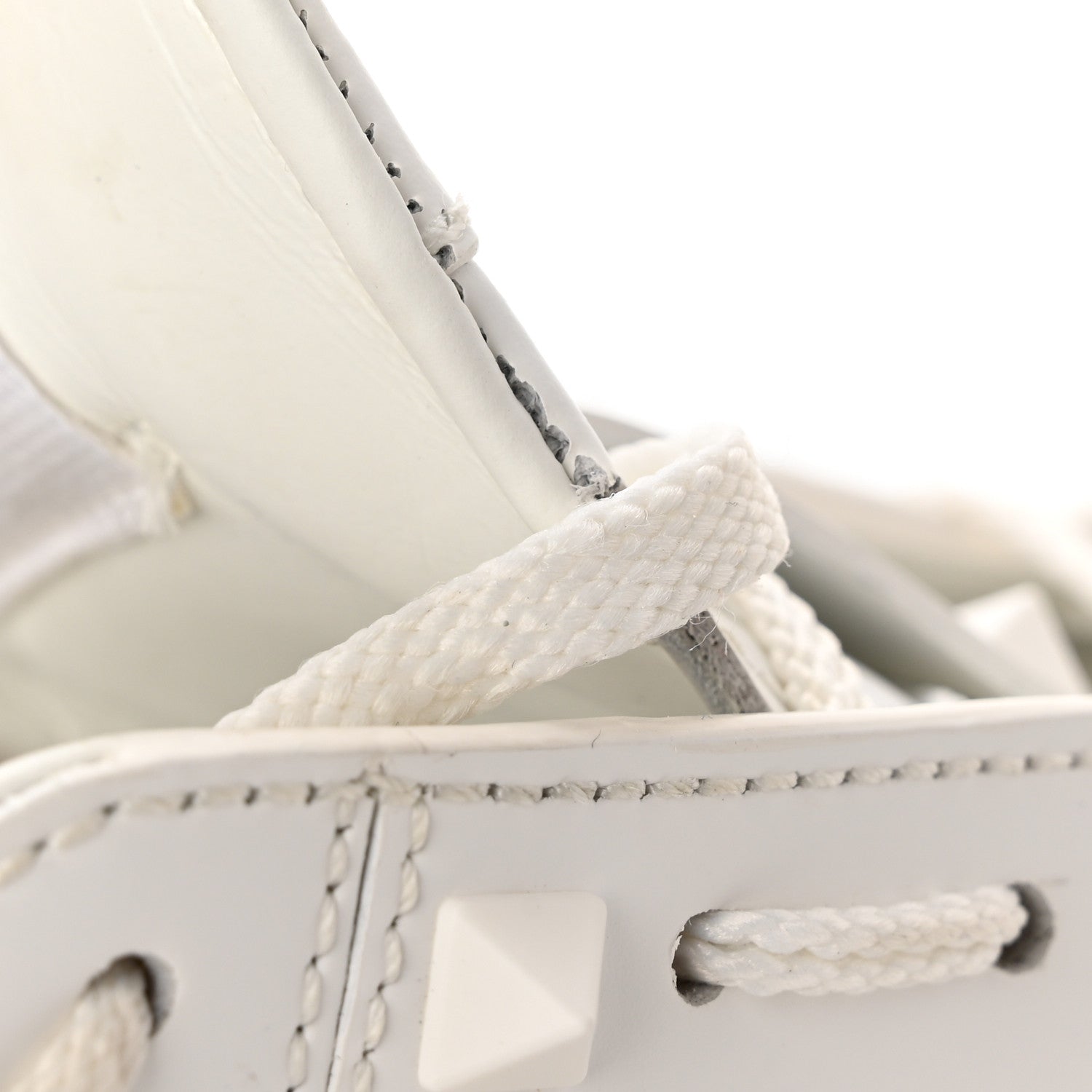 Valentino Garavani Calfskin Rockstud Untitled Open Sneakers 37 White 8 of 15
