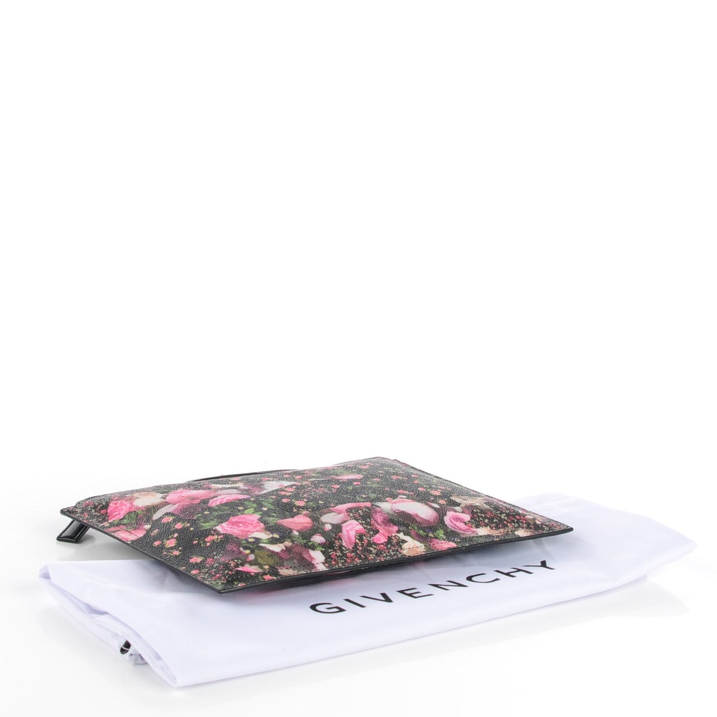 Coated Canvas Roses Camouflage Print Medium Antigona Zip Pouch Black