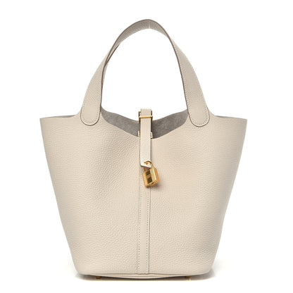 Hermes Taurillon Clemence Picotin Lock 22 MM Craie 1 of 10