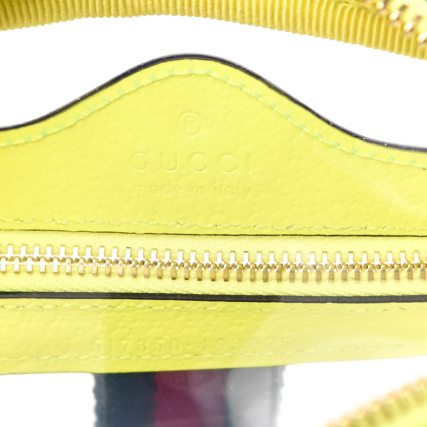 Vinyl Web Mini Ophidia Transparent Shoulder Bag Yellow Fluo