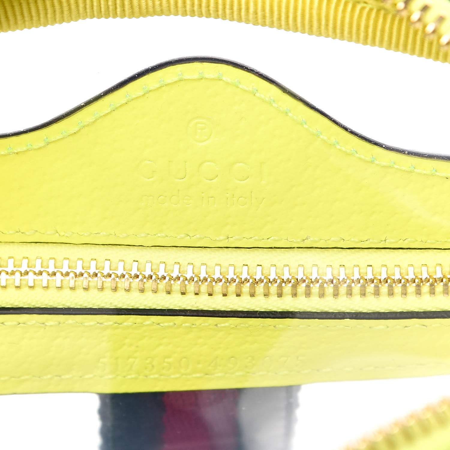 Gucci Vinyl Web Mini Ophidia Transparent Shoulder Bag Yellow Fluo 6 of 9