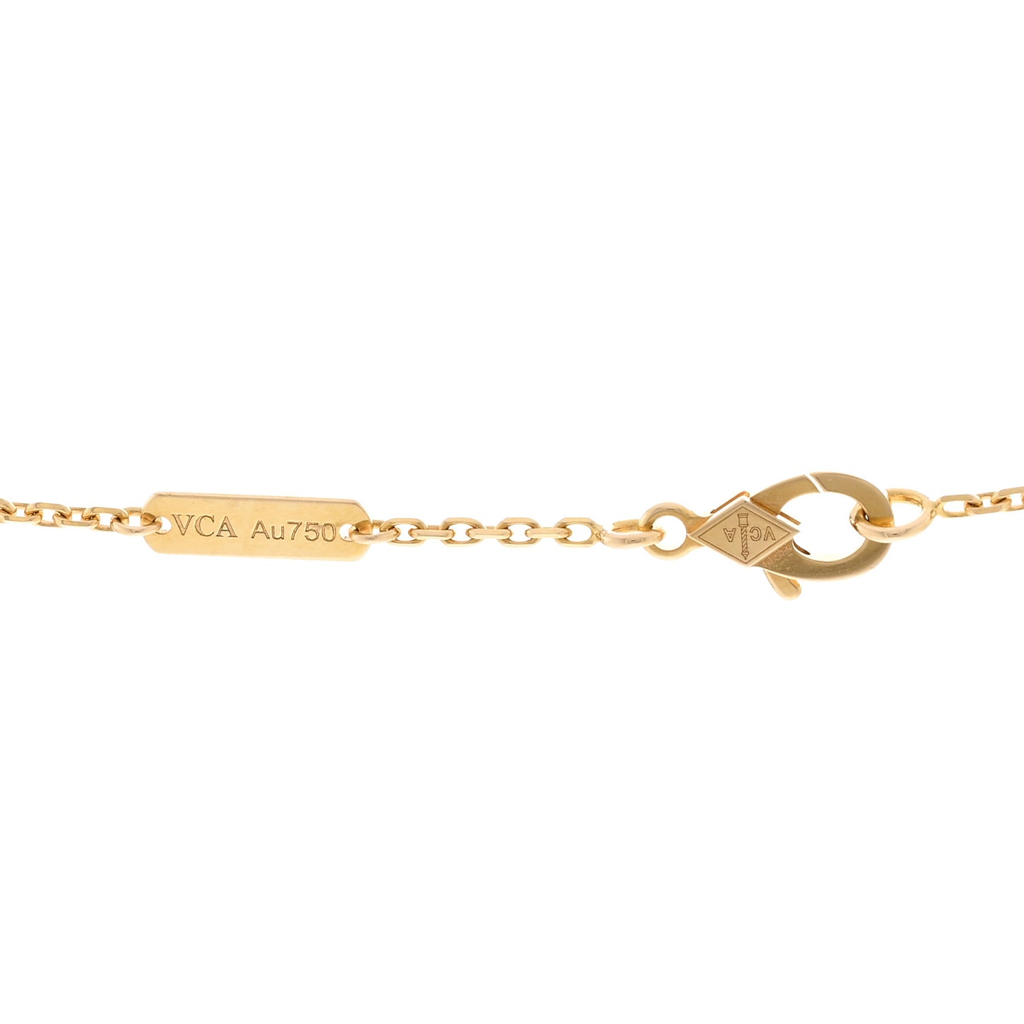 18K Yellow Gold Guilloche Vintage Alhambra Pendant Necklace