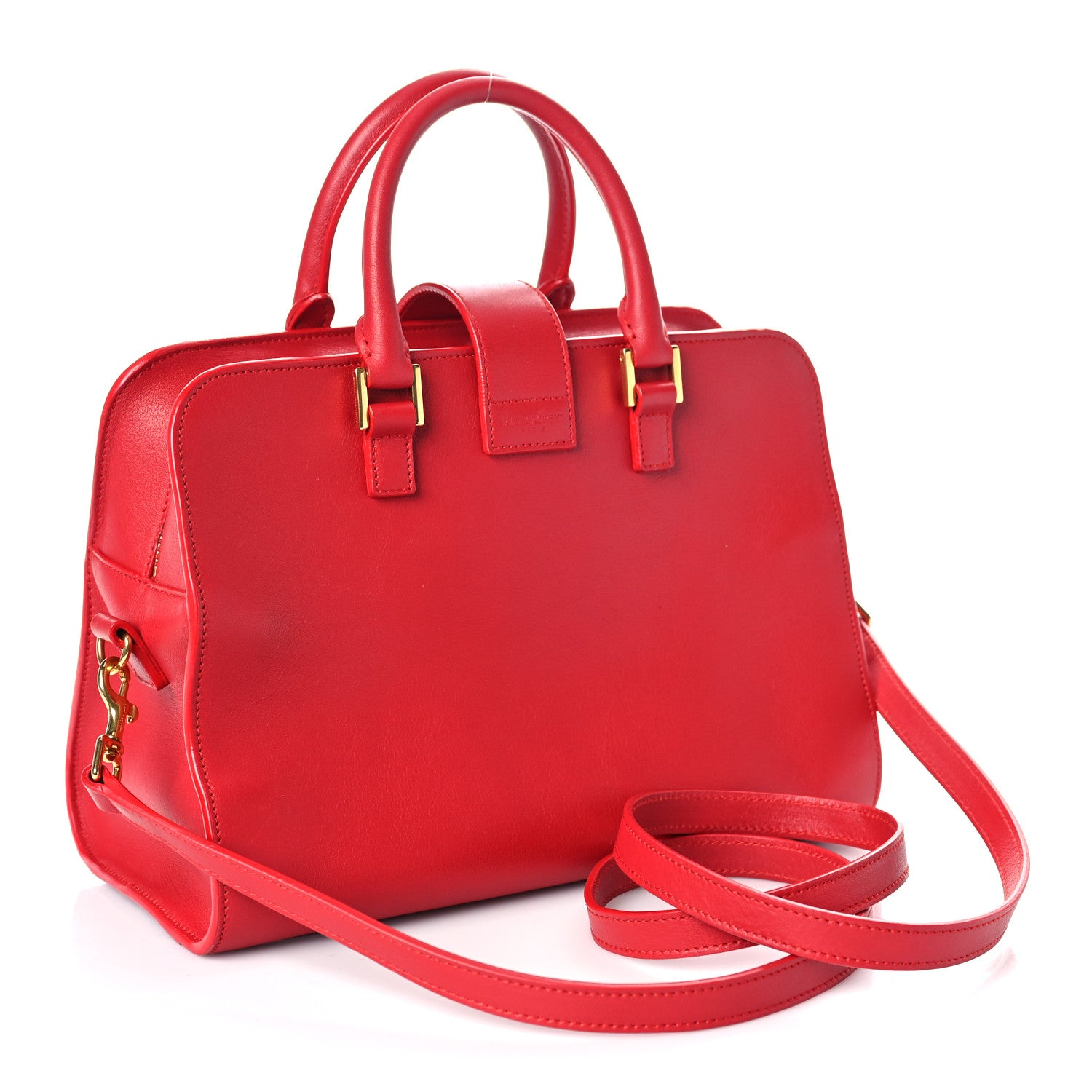 Saint Laurent Calfskin Baby Monogram Cabas Red 3 of 9