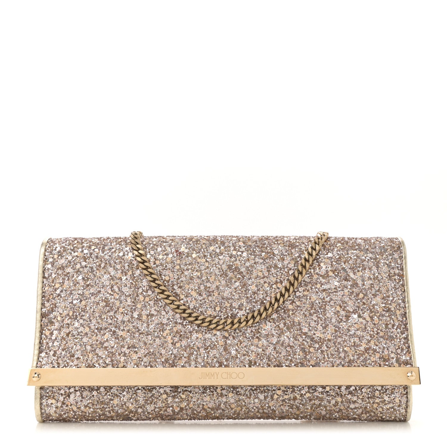 Jimmy Choo Glitter Clutch Gold 1 of 11