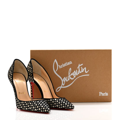 Christian Louboutin Glitter Floque Suede Iriza 100 Pumps 36.5 Platine Black 11 of 11