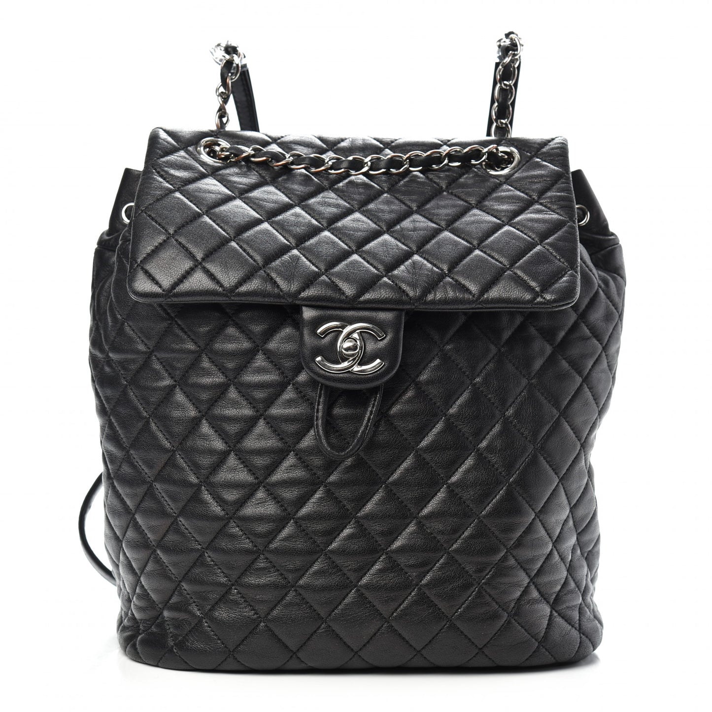 Calfskin Quilted Large Urban Spirit Backpack Black