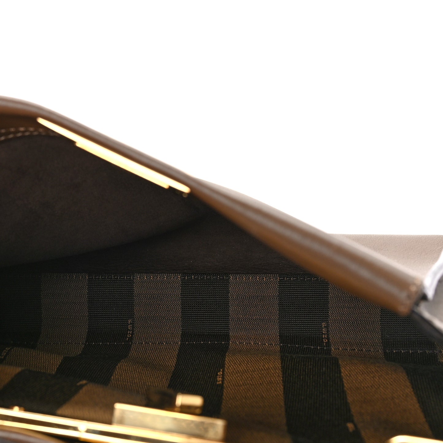 Vitello Seta Fabric Jacquard Pequin Medium Peekaboo Iconic Satchel Foresta Tobacco