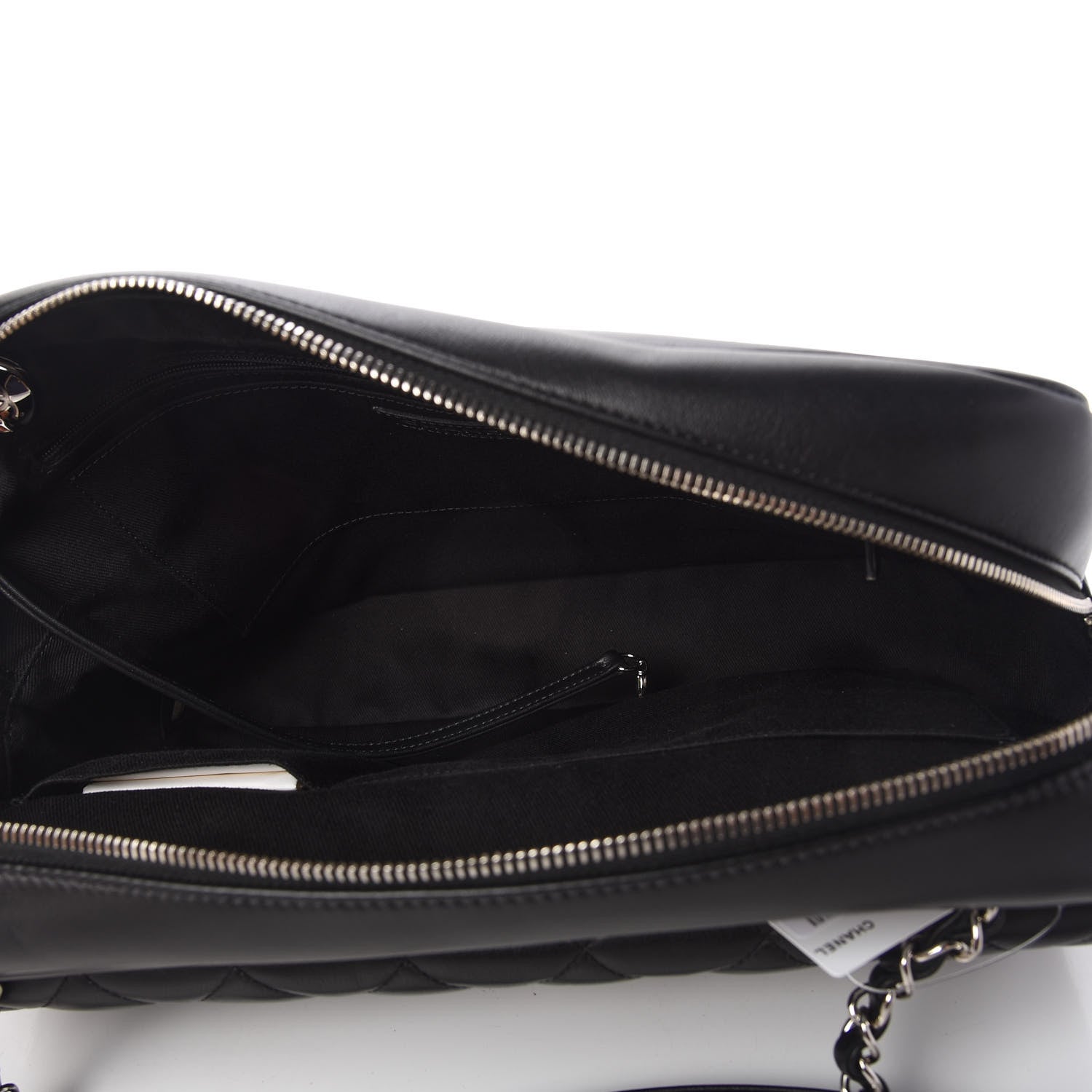 Chanel Lambskin Quilted Bowler Flap Shoulder Bag Black 5 of 14