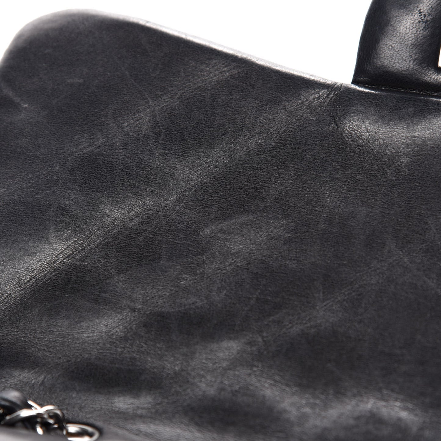 Lambskin Quilted Jumbo Single Flap Black