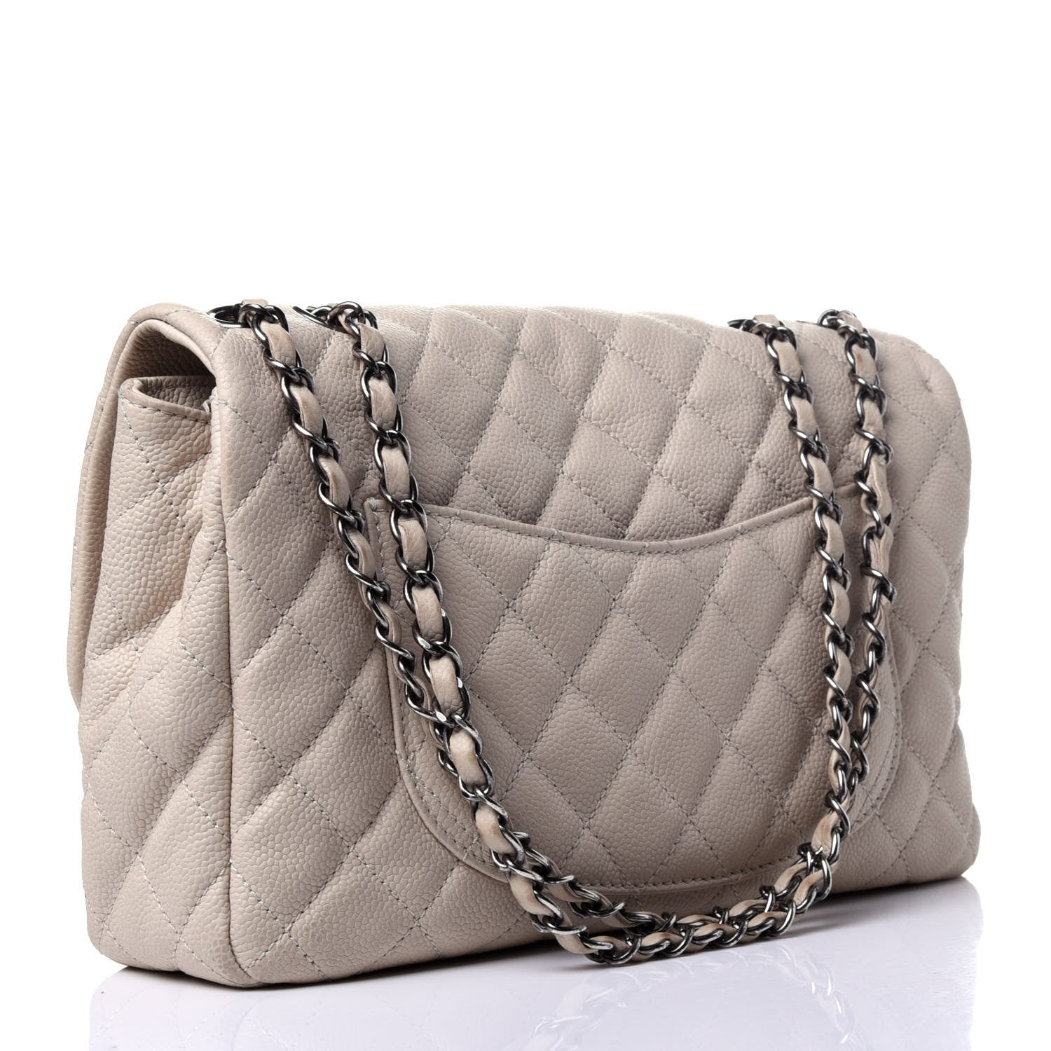Chanel Caviar Quilted Large Now and Forever Flap Ivory 3 of 12
