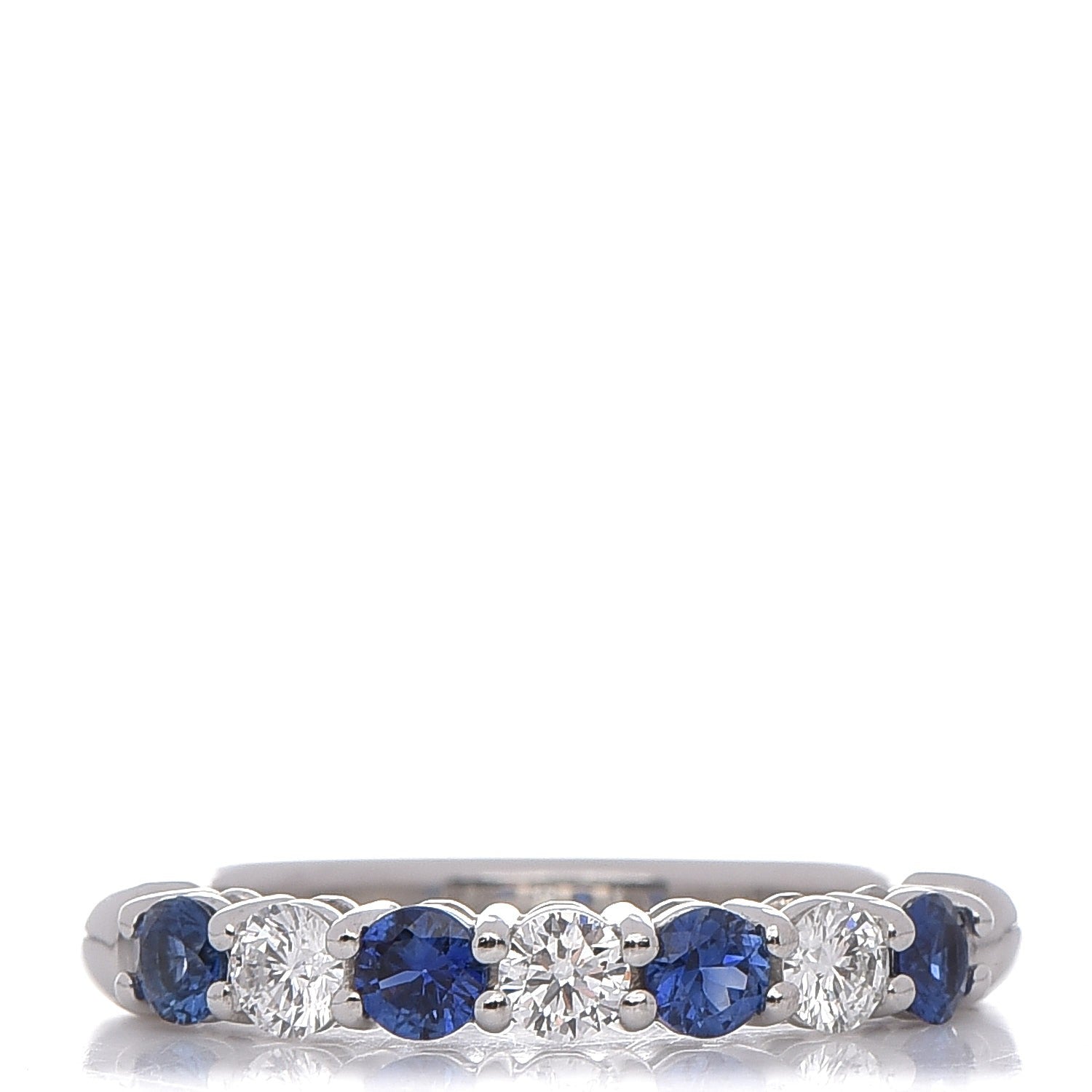 Tiffany Platinum Diamond Blue Sapphire Embrace Ring 49 5 1 of 5