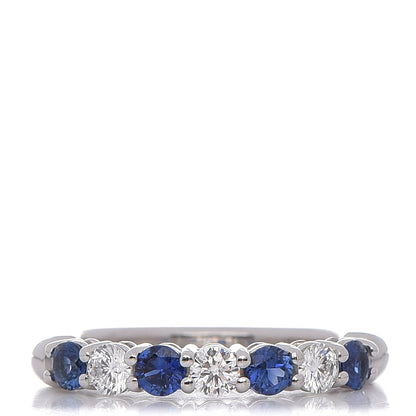 Tiffany Platinum Diamond Blue Sapphire Embrace Ring 49 5 1 of 5