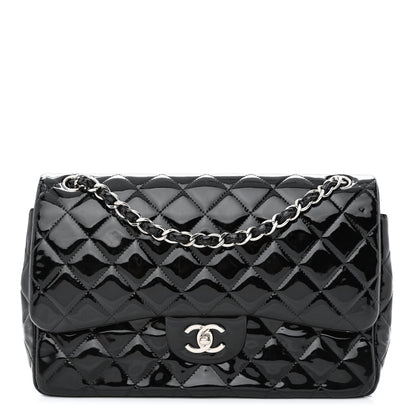 Chanel Patent Quilted Jumbo Double Flap Black 1 of 14