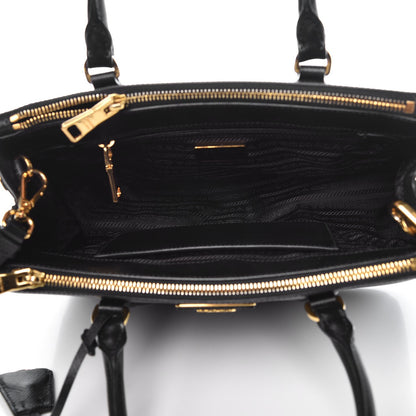 Prada Saffiano Small Galleria Double Zip Tote Black 6 of 10