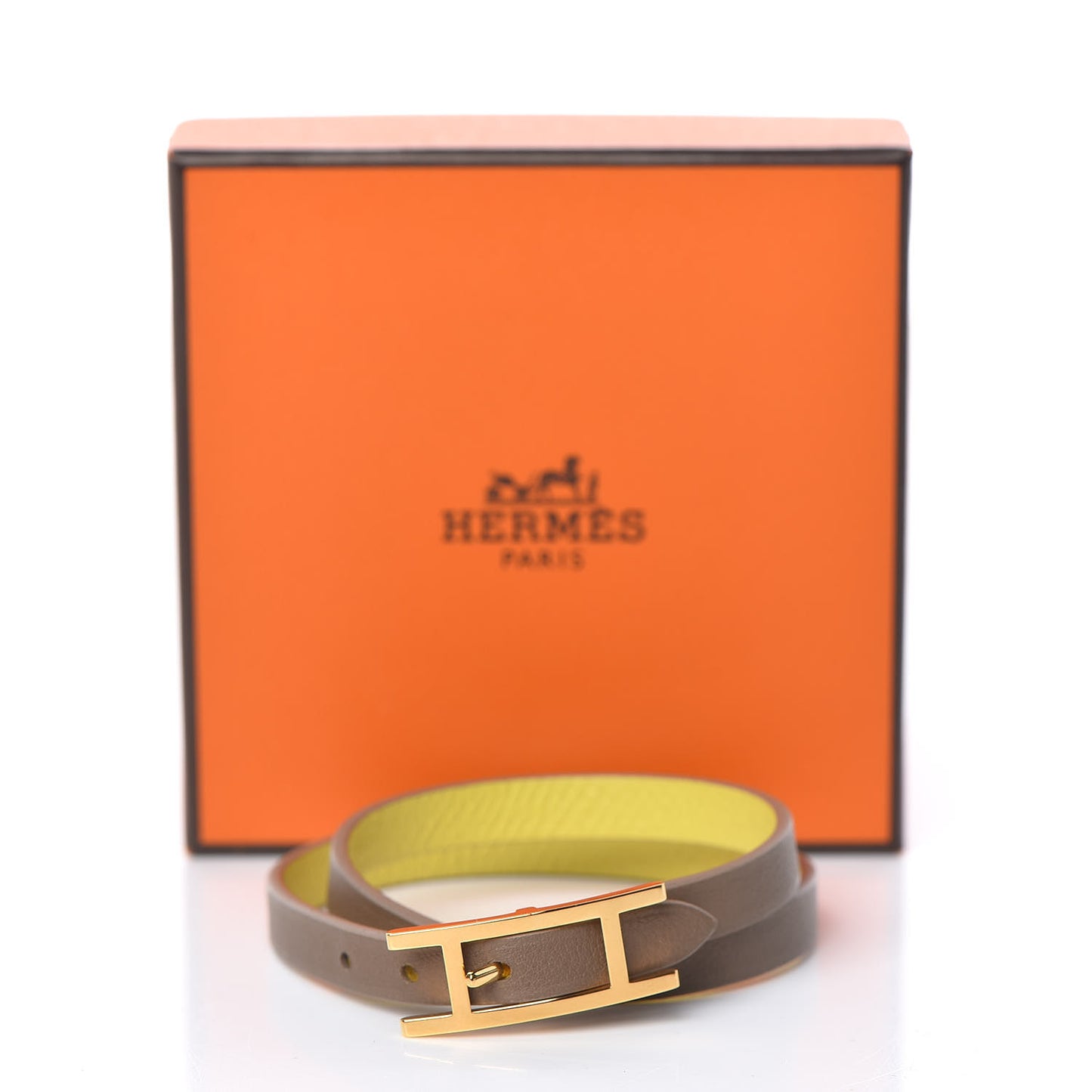 Epsom Swift Behapi Double Tour Bracelet S Soufre Etoupe