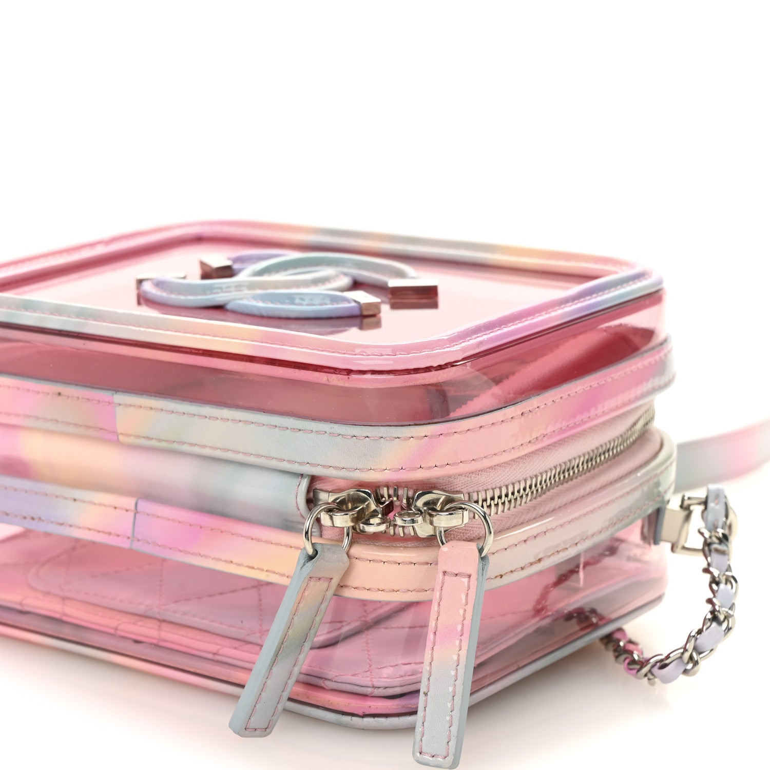Chanel PVC Lambskin Filigree Small CC Filigree Vanity Case Pink