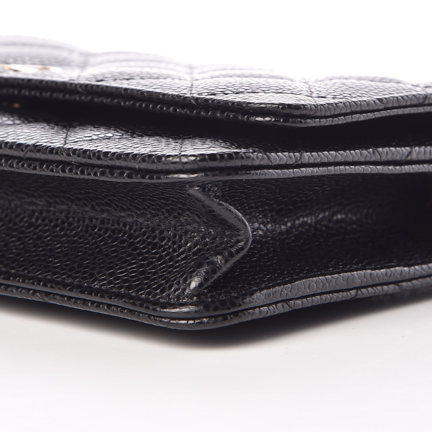 Caviar Quilted Wallet On Chain WOC Black