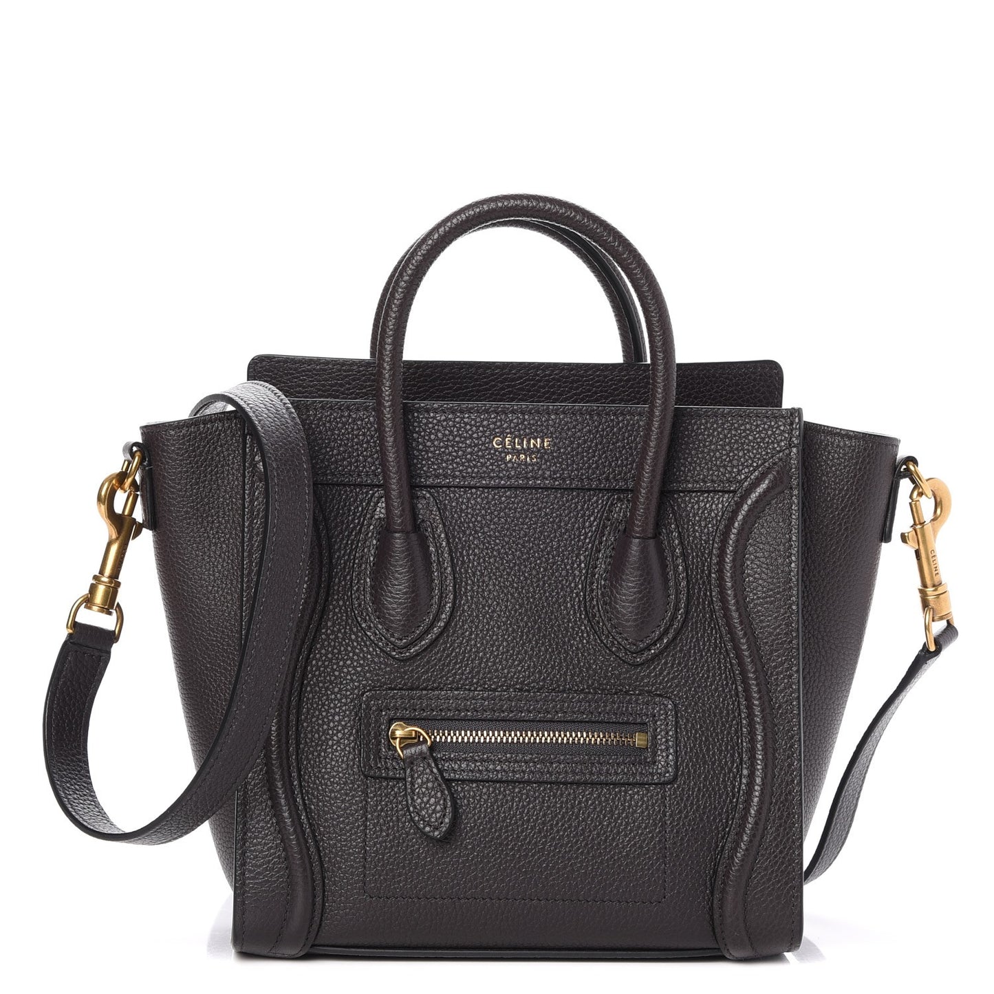 Drummed Calfskin Nano Luggage Liquorice