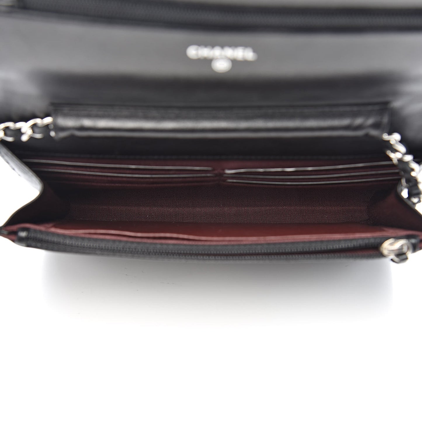 Lambskin Quilted Wallet On Chain WOC Black