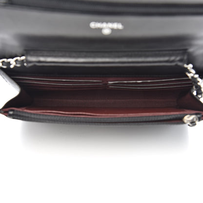 Chanel Lambskin Quilted Wallet On Chain WOC Black 5 of 12