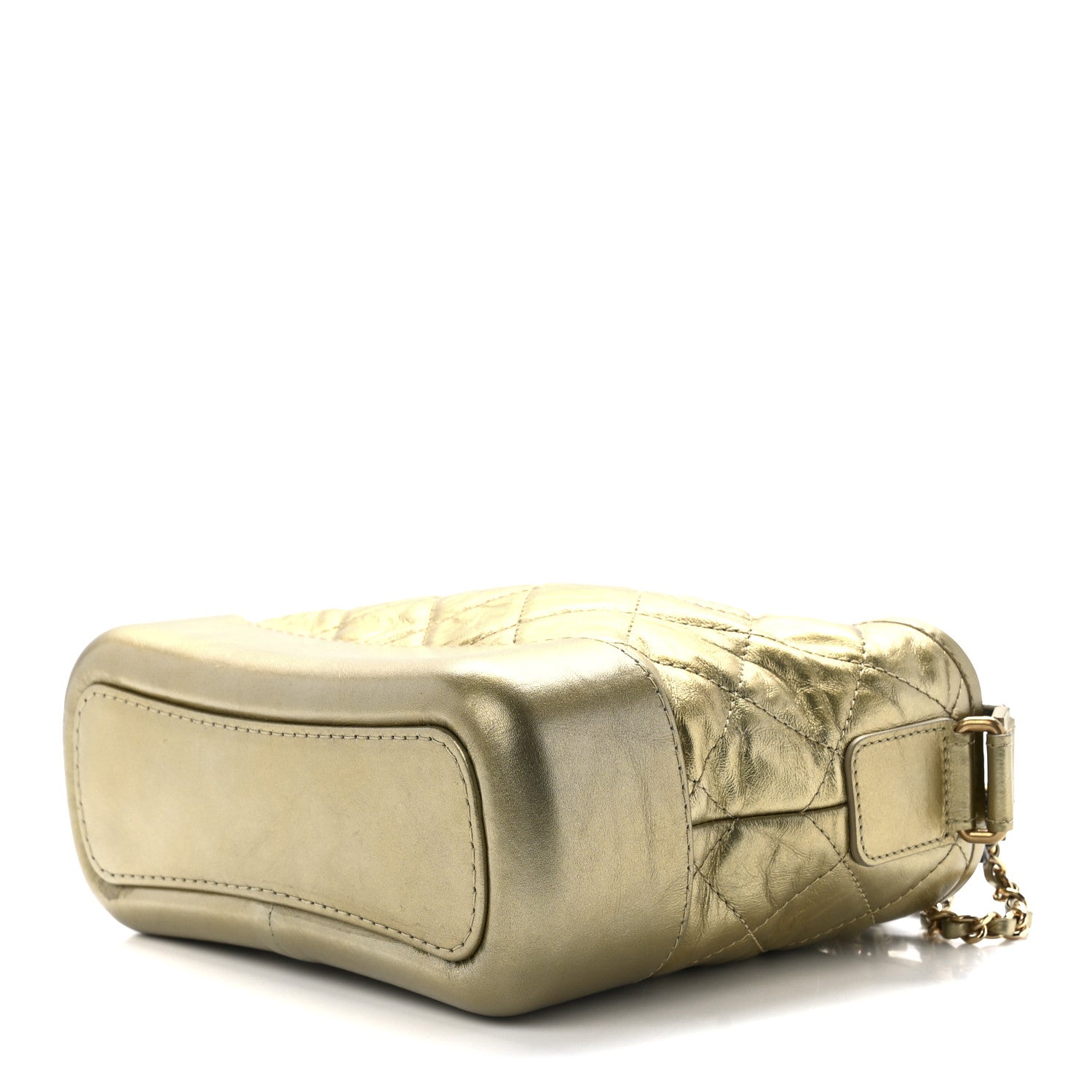 Chanel Metallic Aged Calfskin Quilted Small Gabrielle Hobo Gold 9 of 11
