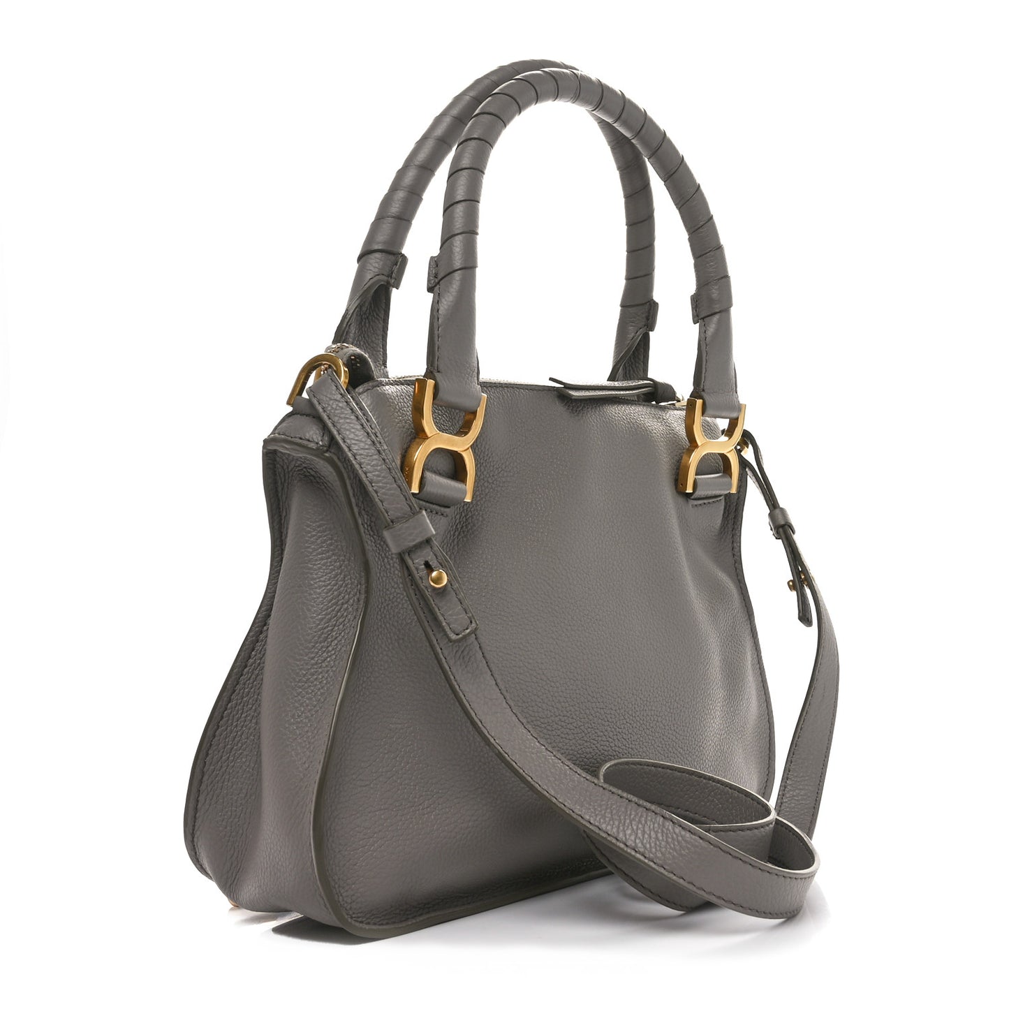 Calfskin Small Marcie Satchel Cashmere Grey