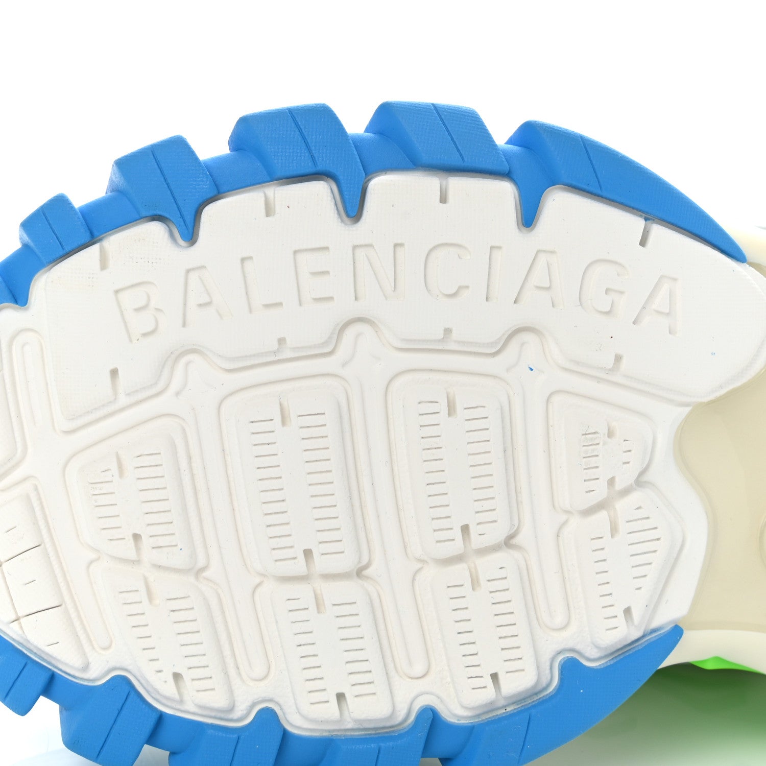 Balenciaga Mesh Nylon Mens Track Sneakers 39 White Green Blue 6 of 9