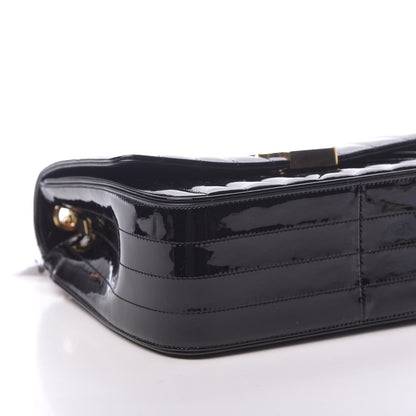 Saint Laurent Patent Matelasse Monogram Large Vicky Chain Bag Black 9 of 10