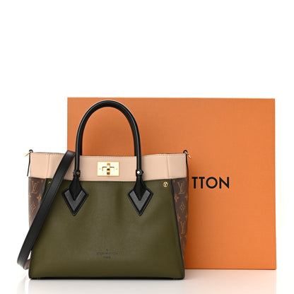 Louis Vuitton Calfskin Monogram On My Side MM Laurier Green Toffee Latte Beige 10 of 10