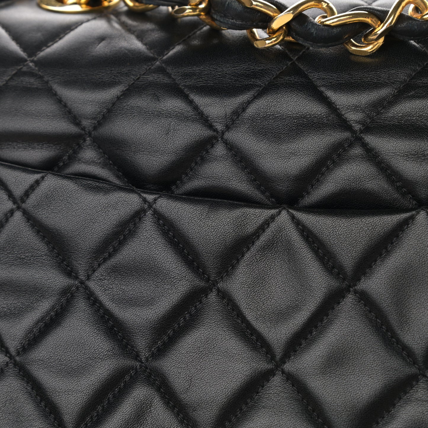 Lambskin Quilted XL Jumbo Single Flap Black