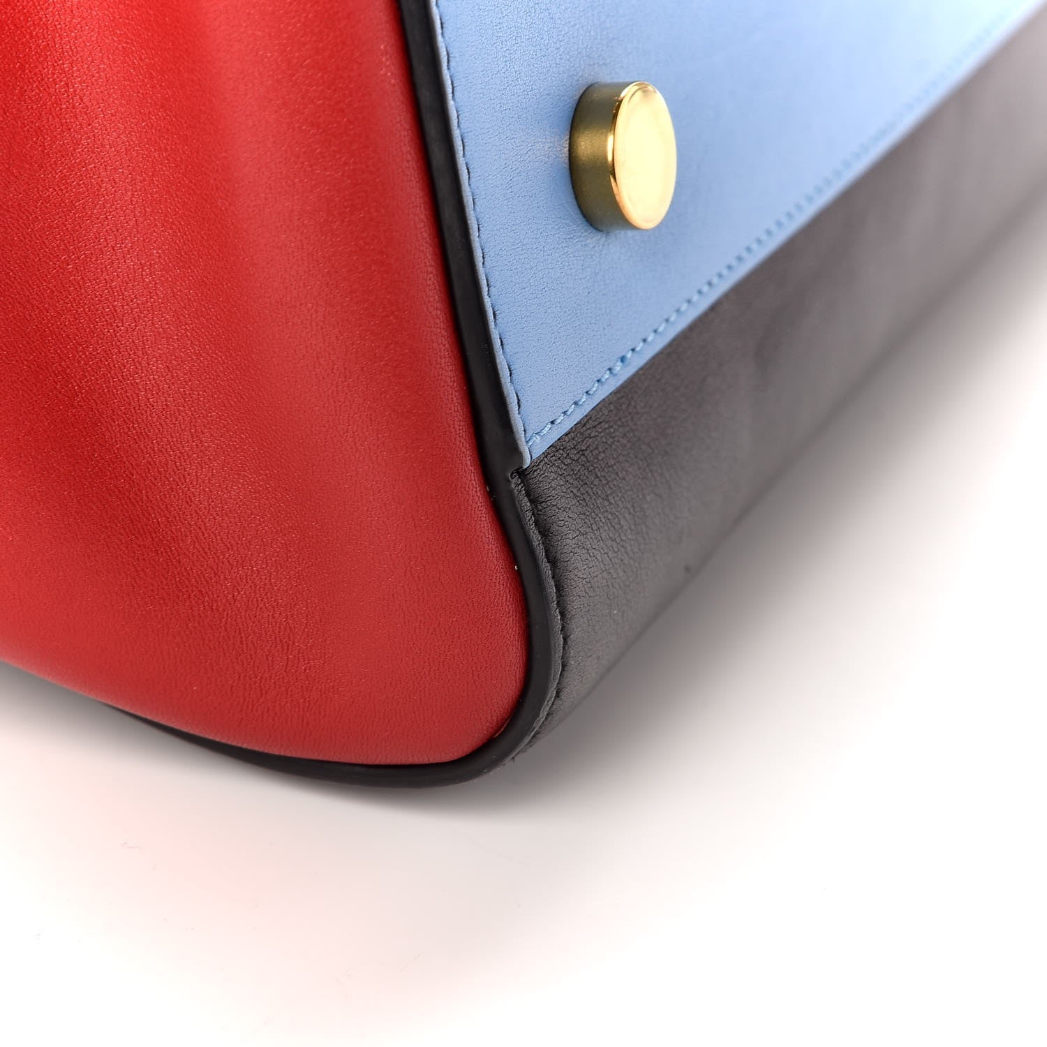 Saint Laurent Calfskin Small Cabas Rive Gauche Bag Black Red Yellow White 12 of 14