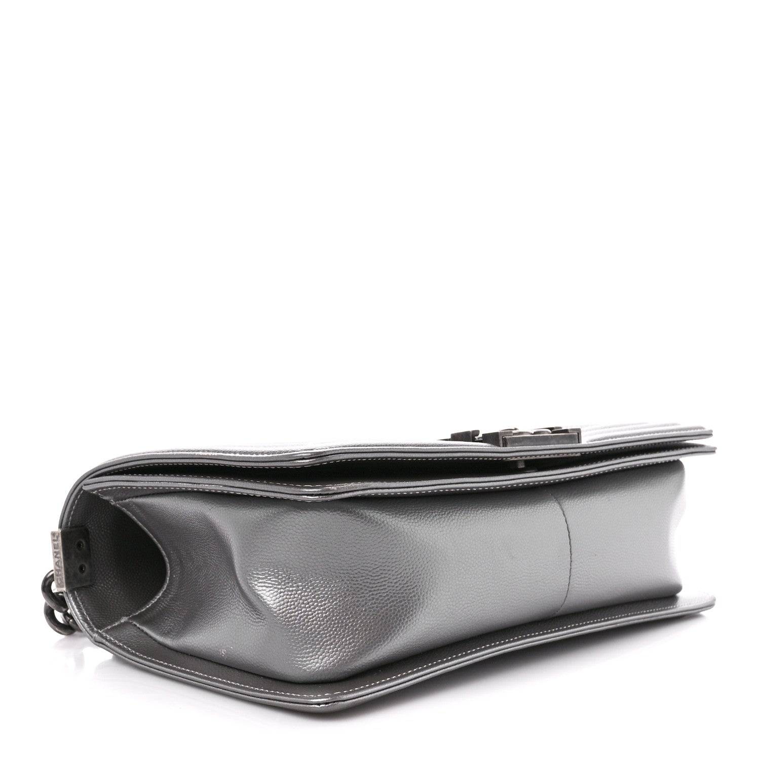 Chanel Metallic Caviar Quilted Medium Boy Flap Silver 4 of 10