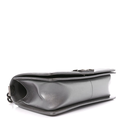 Chanel Metallic Caviar Quilted Medium Boy Flap Silver 4 of 10