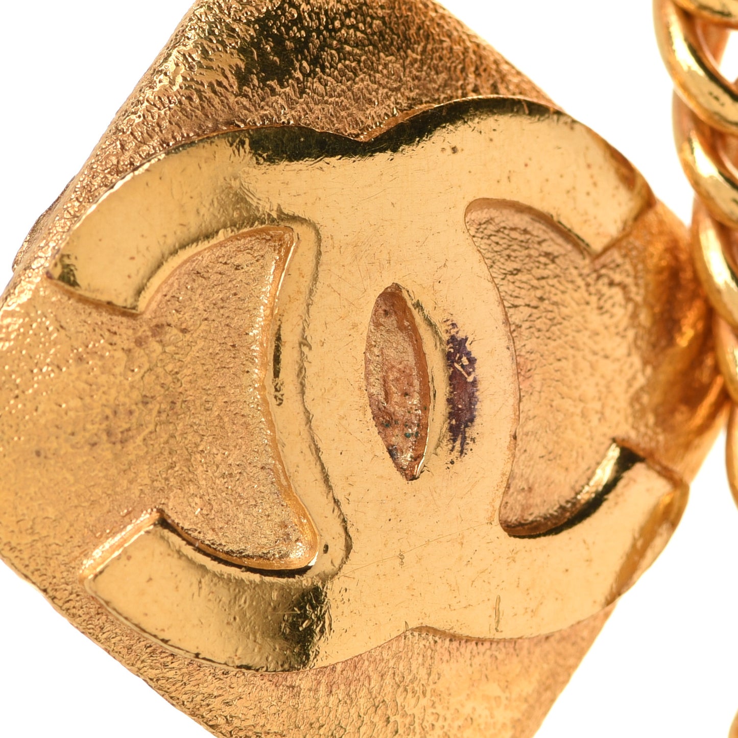 Metal CC Long Chain Necklace Gold