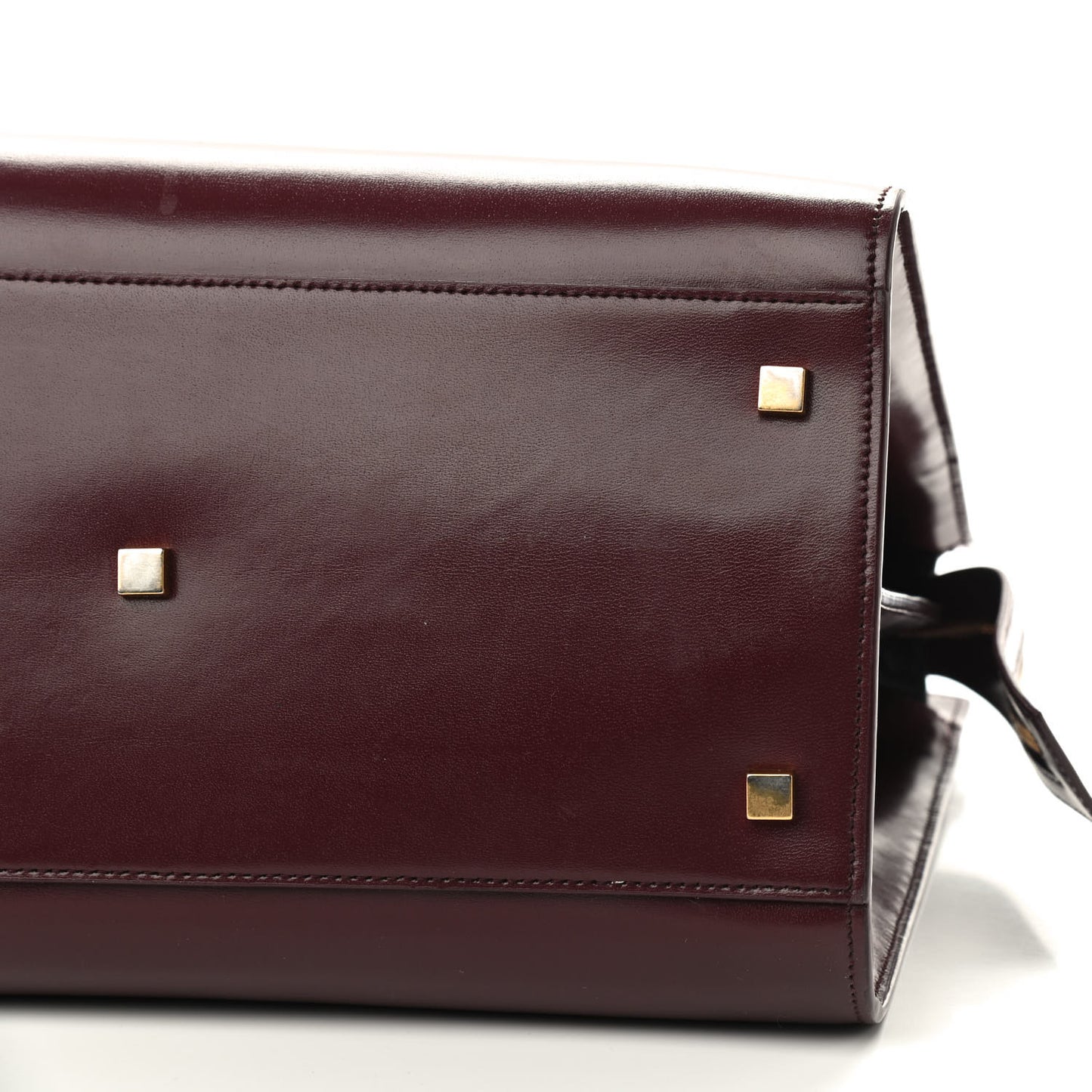 Shiny Calfskin Large Uptown Tote Burgundy